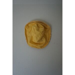 Vintage wide brim Sun Bucket Hat Cottagecore Butter Yellow One Size